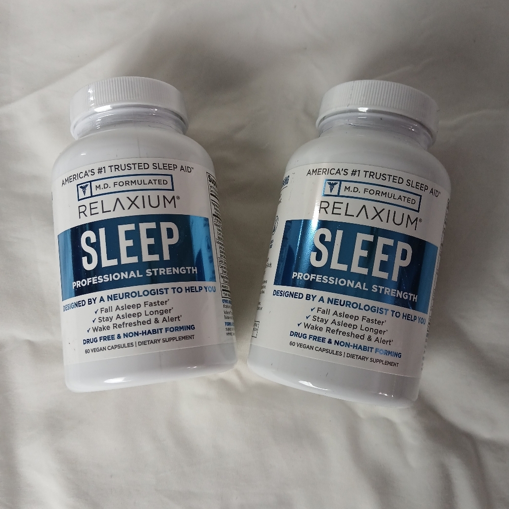2 Bottles Of Relaxium Professional Strength Natural Sleep Aid Supplement
